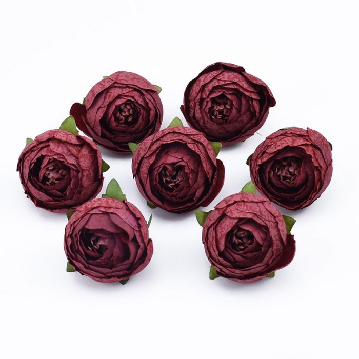 10pcs Decorative flowers wall wedding bridal accessories clearance diy gifts box artificial flowers scrapbooking silk tea roses