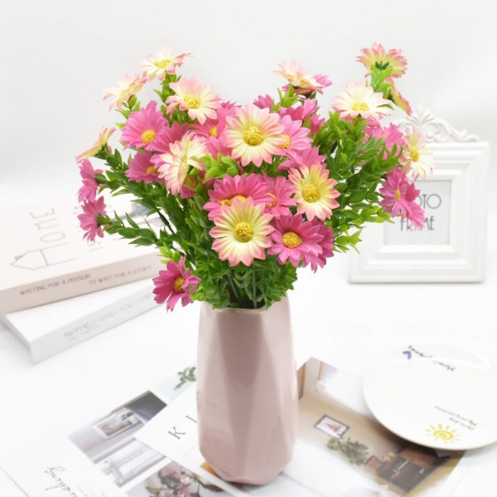 1 Bunch Silk Daisy Bouquet Artificial Flowers Vases for Home Decor Accessories Arrangement Diy Wedding Photo Props Fake Plants