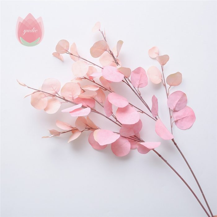 1Pc 80Cm Silk Leaf Eucalyptus Artificial Apple Leaf Fake Flower Branch For Home Living Room DIY Wreath Gift Wedding Decor Flower