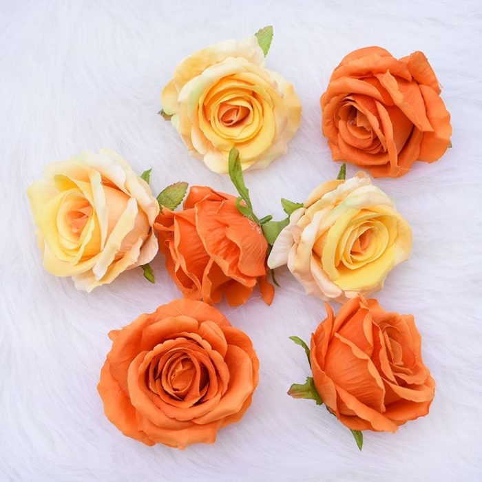 NEW 5/10pcs 10cm Artificial Flowers Head Silk Rose Flower For Wedding Home Decoration Fake Flowers DIY Wreath Scrapbook Supplies