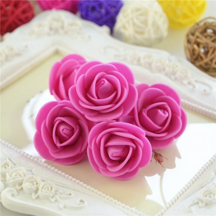 100pcs/lot Mini PE Foam Rose Flower Head Artificial Rose Flowers Handmade DIY Wedding Home Decoration Festive & Party Supplies