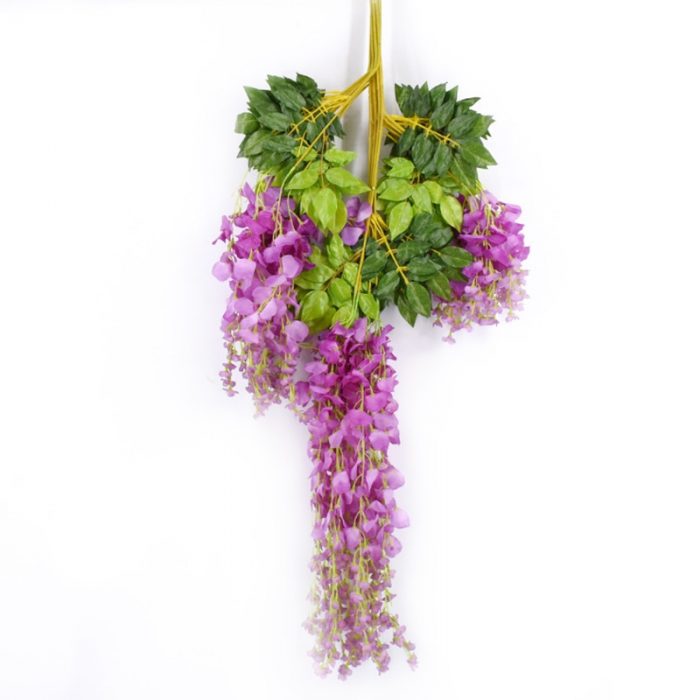 12 Pcs/Lot Wedding Decor Artificial Silk Wisteria Flower Vines Hanging Rattan Bride Flowers Garland For Home Garden Hotel